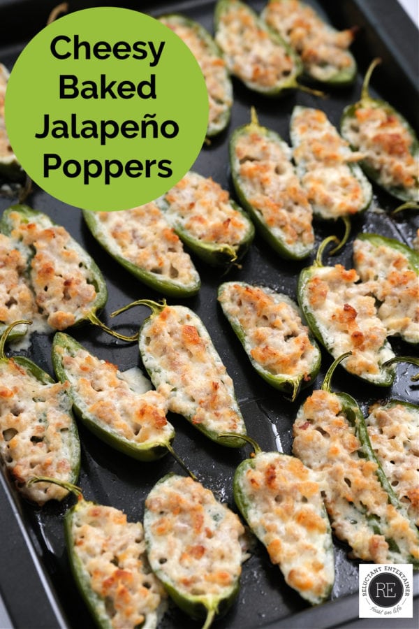 baking sheet of Cheesy Baked Jalapeño Poppers