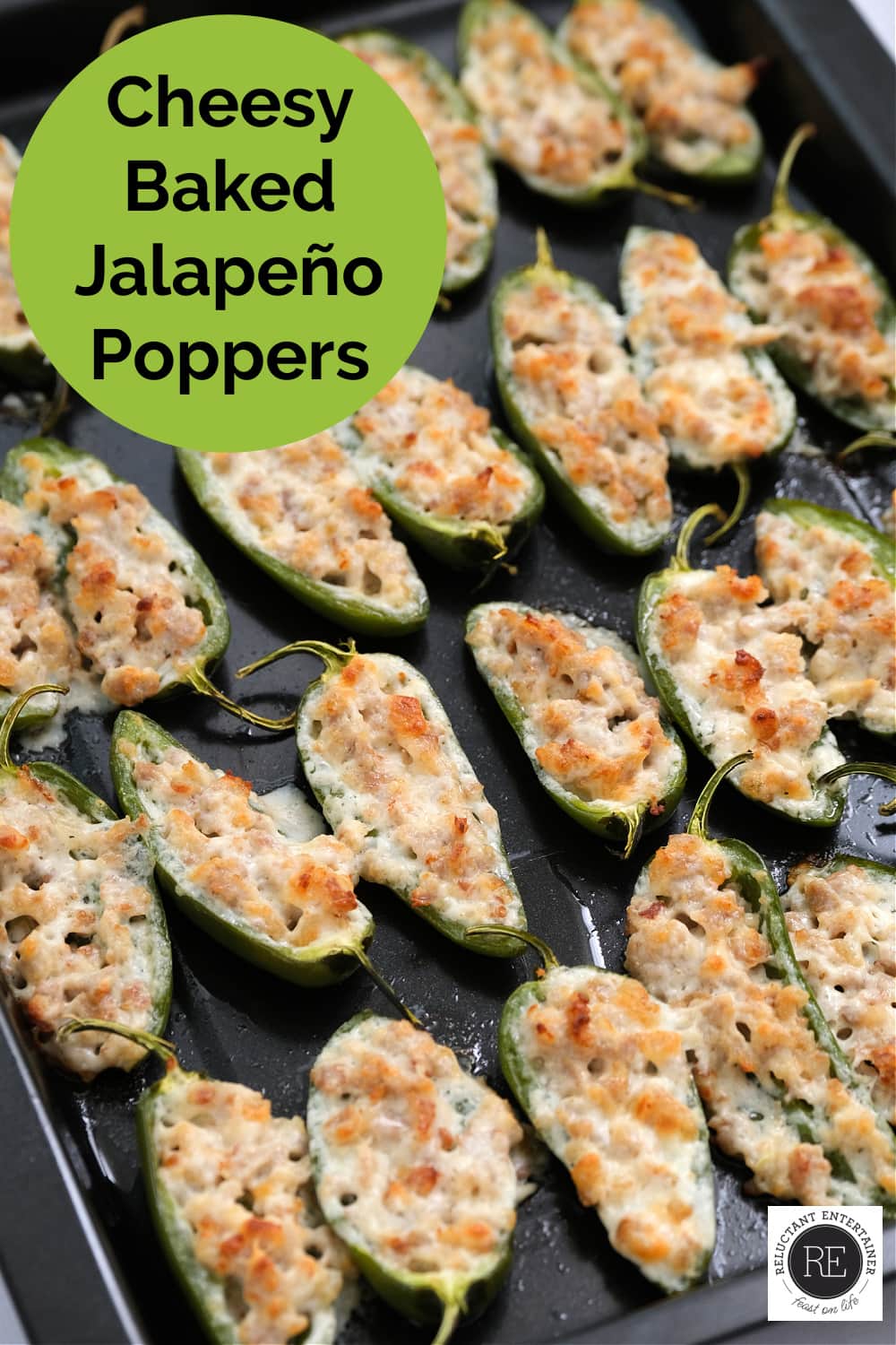 Cheesy Baked Jalapeño Poppers - Reluctant Entertainer