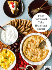 a vibrant Pear Buttermilk Cake Breakfast Board