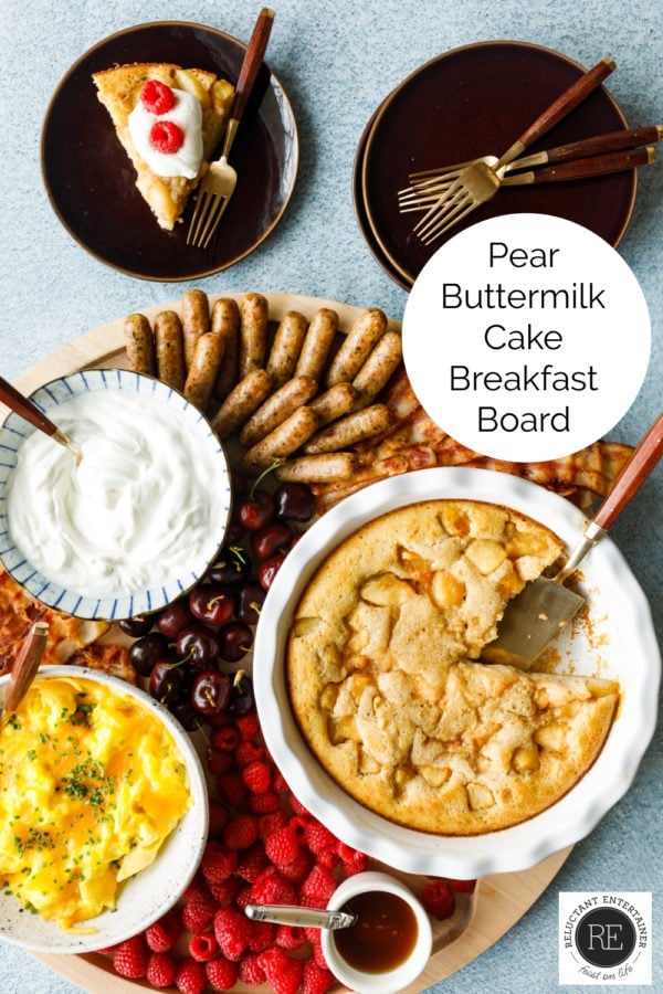 a vibrant Pear Buttermilk Cake Breakfast Board