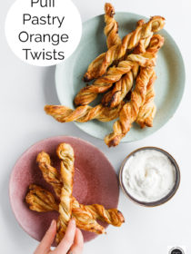 Puff Pastry Orange Twists on a plate