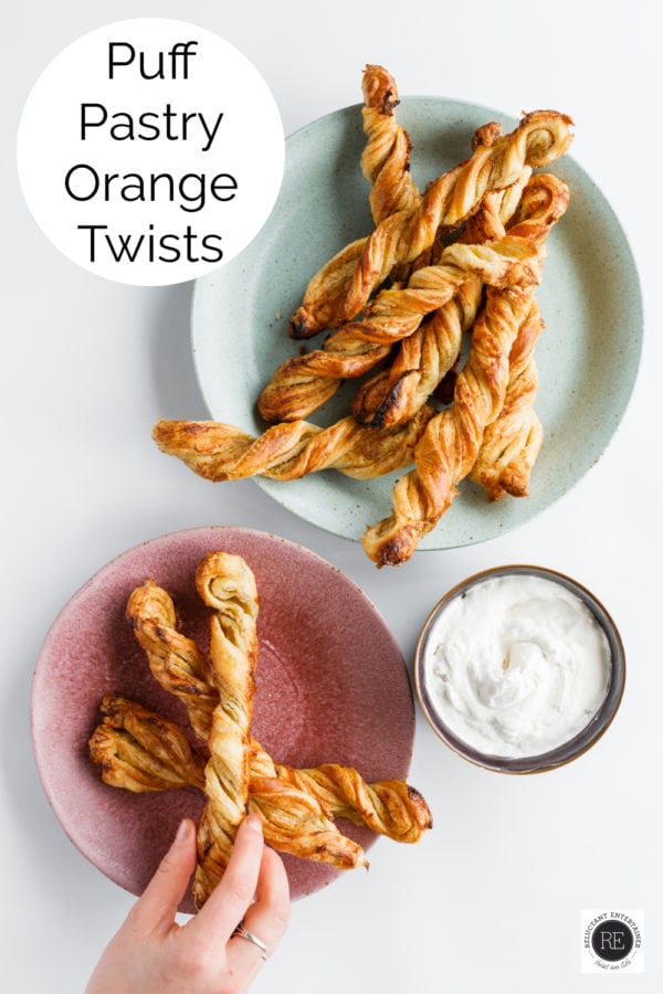 Puff Pastry Orange Twists on a plate