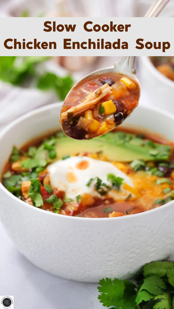 Slow Cooker Chicken Enchilada Soup