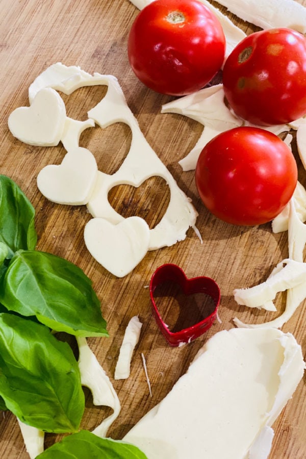 cutting out heart cheese