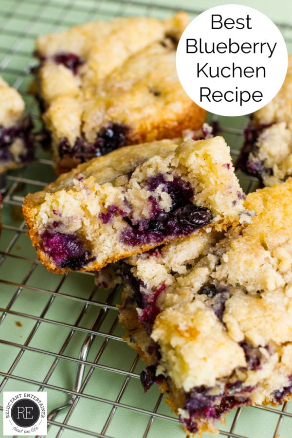 close up piece of blueberry kuchen