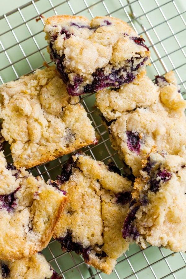 square pieces of Best Blueberry Kuchen