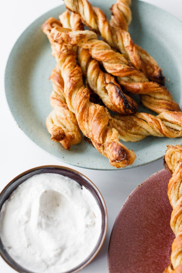 Puff Pastry Twists on a plate