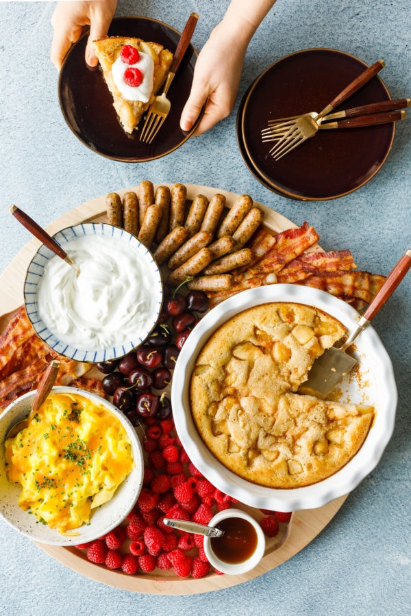 making Pear Buttermilk Cake Breakfast Board