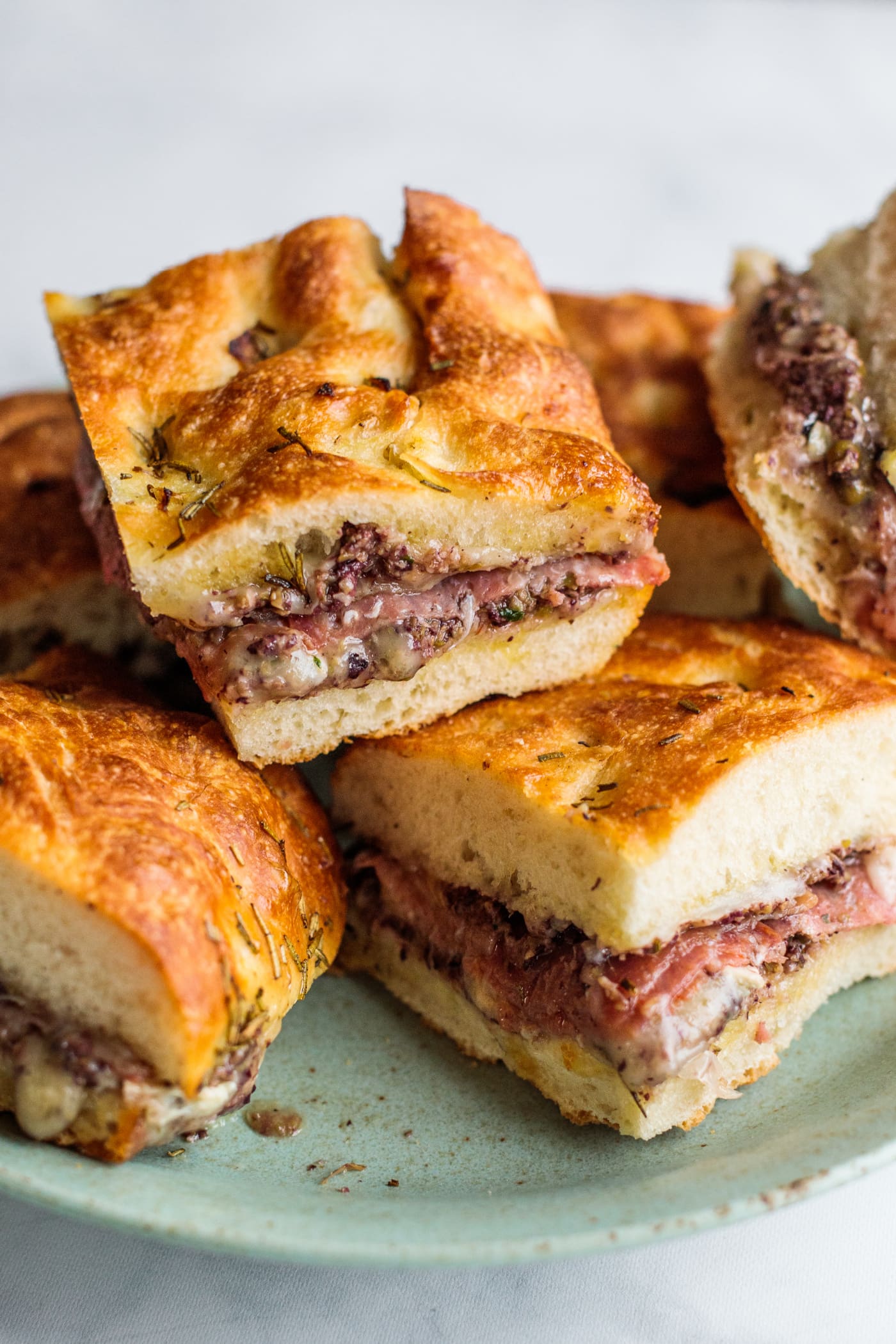 Cheesy Focaccia Charcuterie Sliders - Reluctant Entertainer