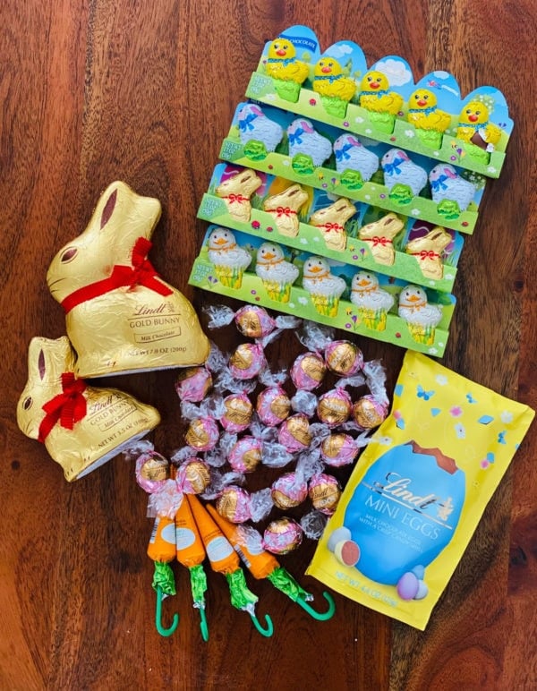 variety of Lindt chocolate bunnies