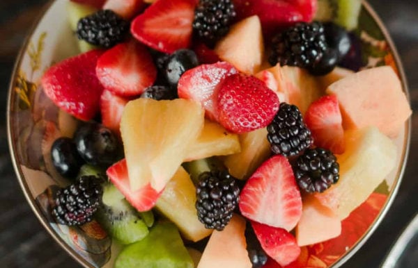 fruit salad with vanilla glaze