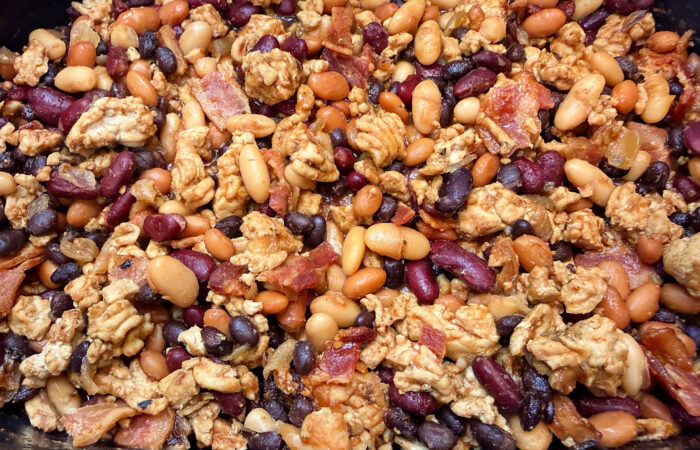 ground meat and beans