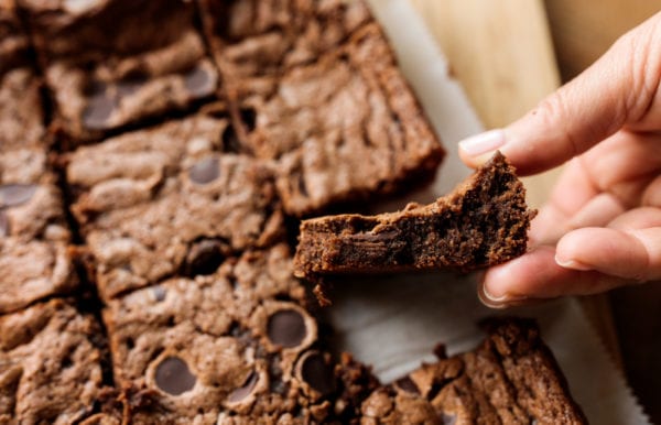 thick hunk of Mexican Chocolate Brownies