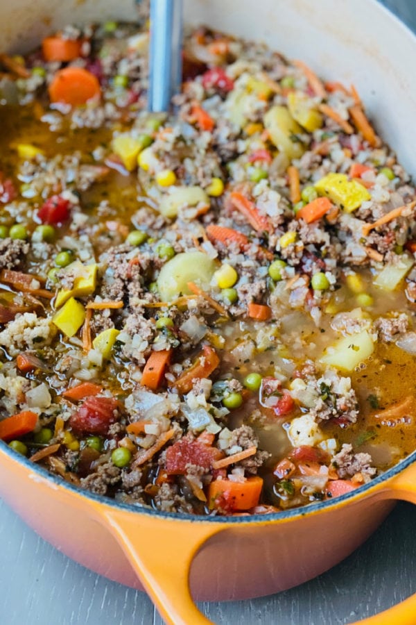 pot of Mom's Vegetable Beef Soup