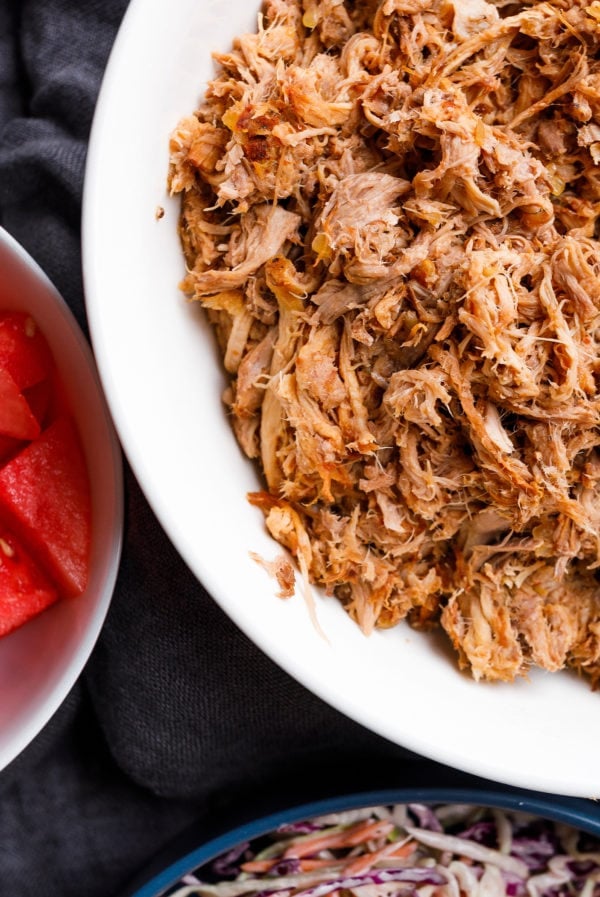 a bowl of Slow Cooker BBQ Pulled Pork