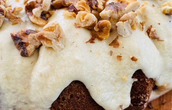 Bundt Banana Cake with walnuts