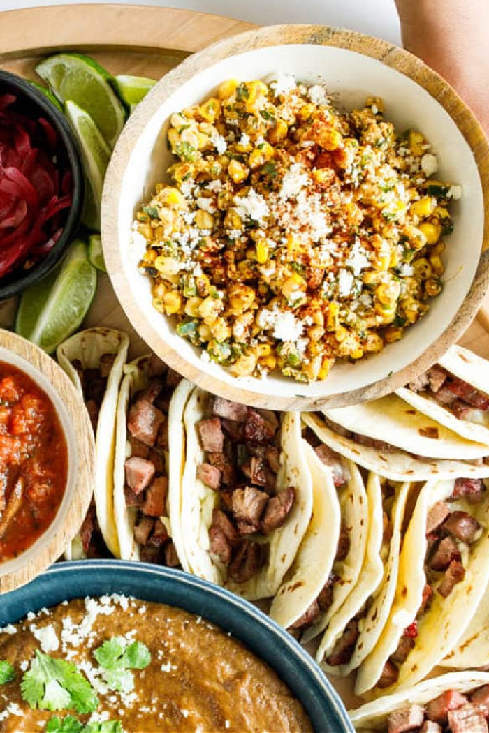 corn and tacos