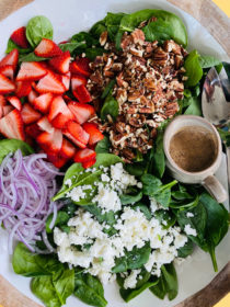 My Favorite Strawberry Spinach Salad with pecans