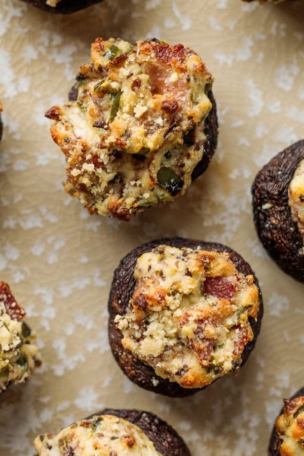 cheesy Jalapeño Popper Stuffed Mushrooms