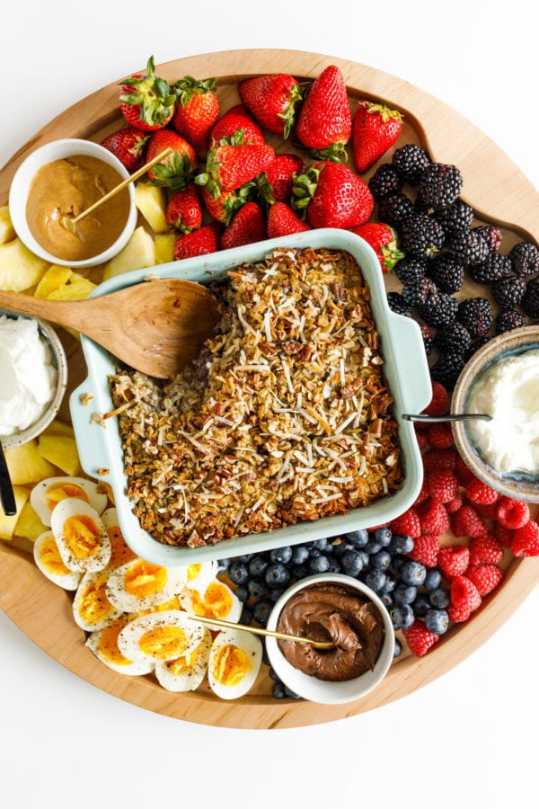 Baked Oatmeal on Breakfast Board