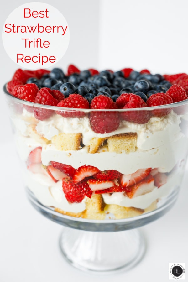 red, white and blue trifle