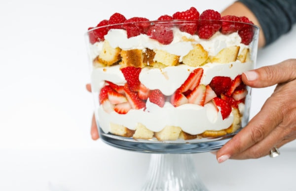 Best Strawberry Trifle in parfait dish