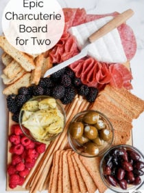 Epic Charcuterie Board for Two with cheese knife