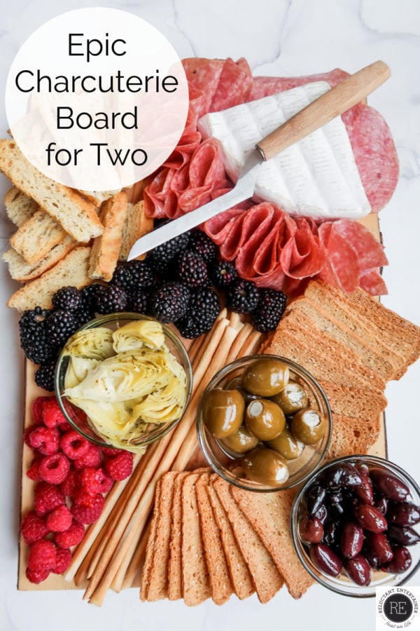 Epic Charcuterie Board for Two with cheese knife
