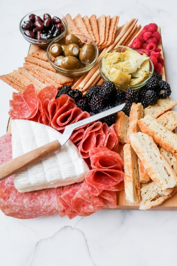 cheese knife on a Epic Charcuterie Board for Two