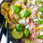 summer fresh salad with basil