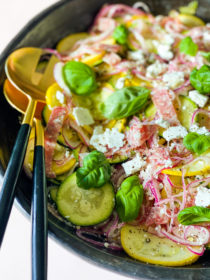 summer fresh salad with basil