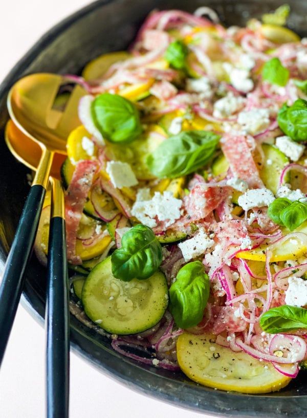 summer fresh salad with basil