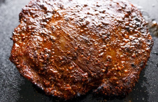 rub with cocoa on flank steak