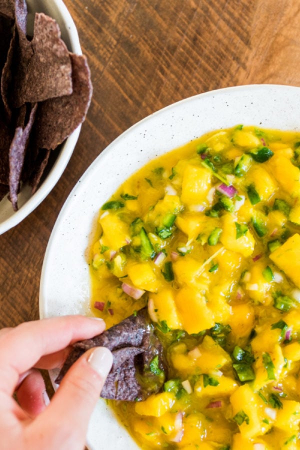 bowl of Quick Mango Salsa 