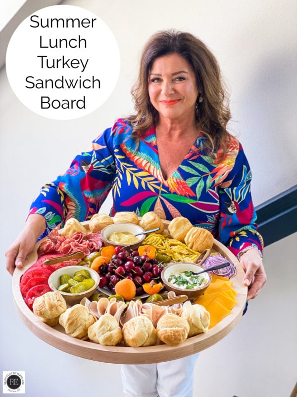 woman holding a Summer Lunch Turkey Sandwich Board