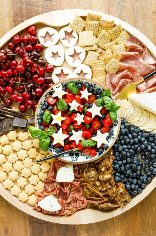 a patriotic charcuterie board