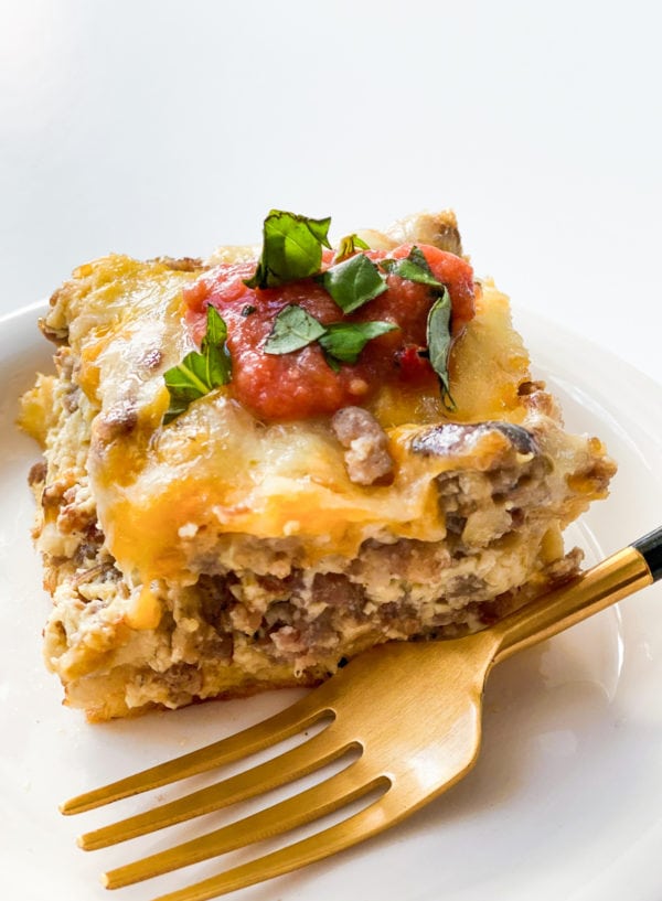 serving of Best Sausage Breakfast Casserole