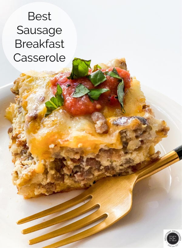 square piece of Best Sausage Breakfast Casserole