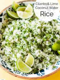 Coconut Water Rice with lime and cilantro