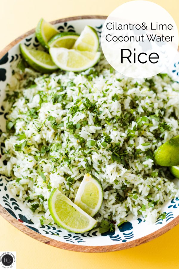 Coconut Water Rice with lime and cilantro