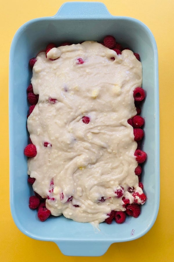 Classic Raspberry Cobbler batter