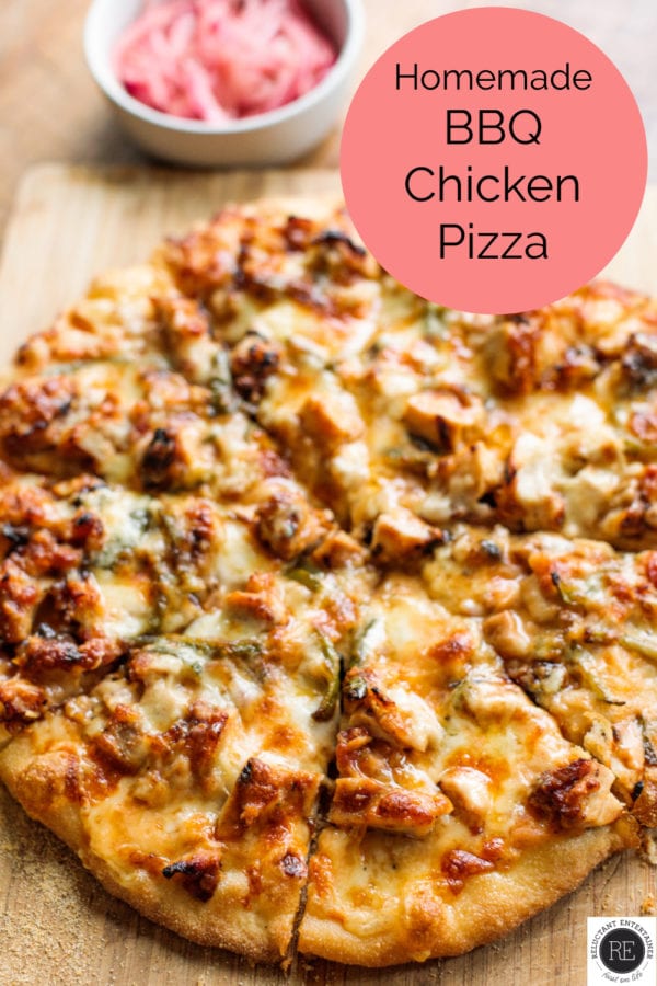 pieces of Homemade BBQ Chicken Pizza