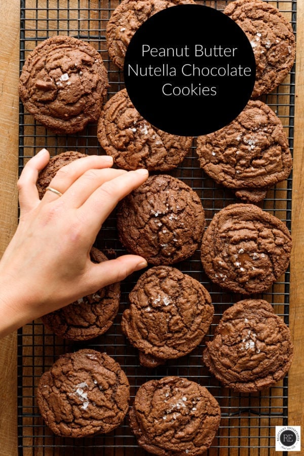 holding a Peanut Butter Nutella Chocolate Cookie