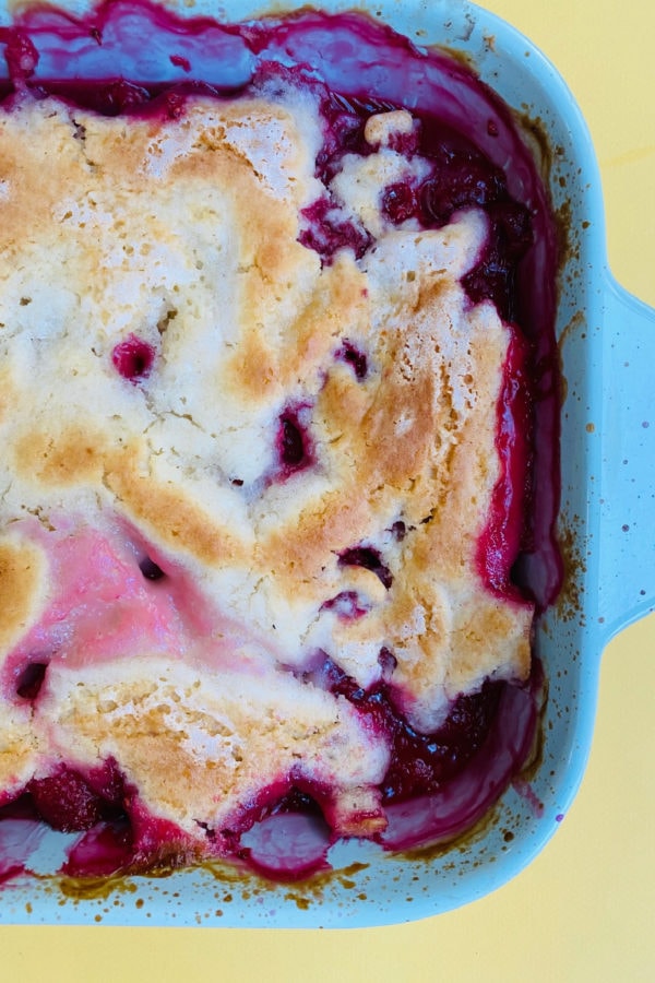 hot bubbly Classic Raspberry Cobbler Recipe