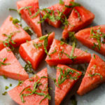 platter of Salted Watermelon with Honey Mint
