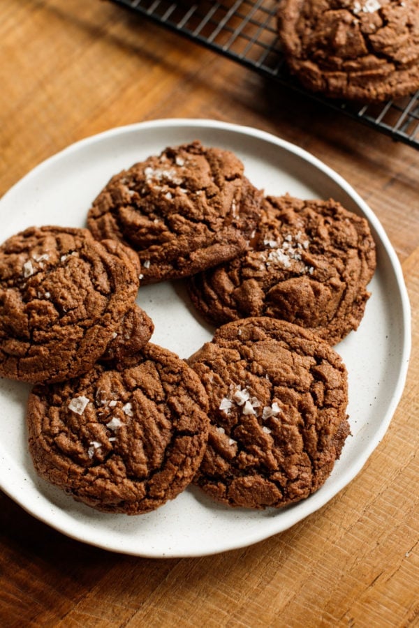 plate of Peanut Butter Nutella Chocolate Cookies