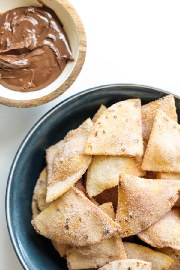 Cinnamon Sugar Fried Flour Tortillas with nutella