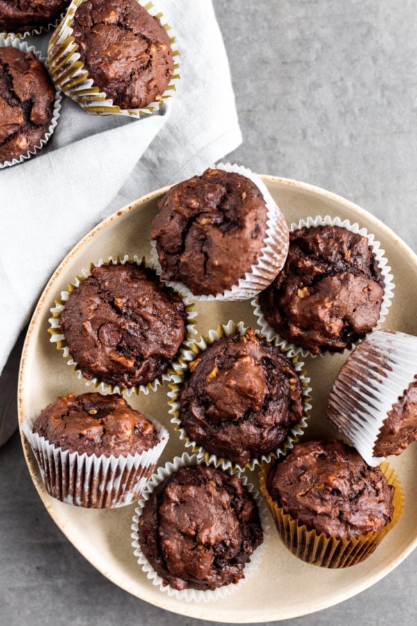 Double Chocolate Banana Muffins - Reluctant Entertainer