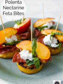 Polenta Nectarine Feta Bites