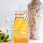 glass bottle of Vanilla Basil Syrup